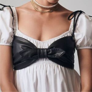 Pilcro Black Leather Detail Garment